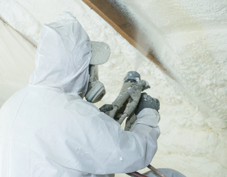 spray foam contractor insulating attic